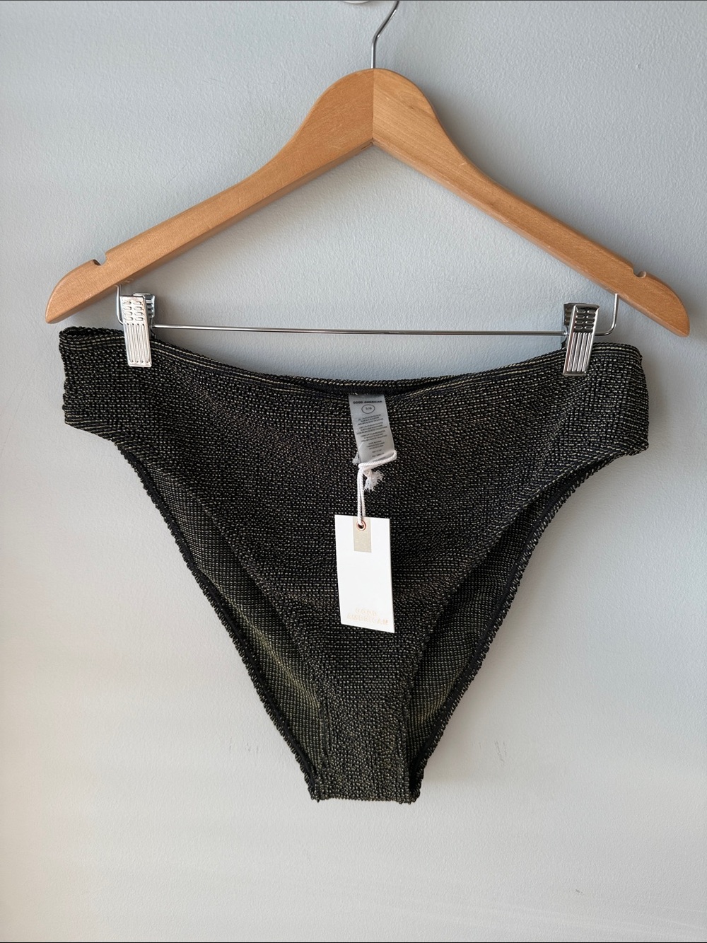 Good American Always Fits Good Waist Black and Gold Bikini Swim Bottoms NWT - Picture 4 of 9